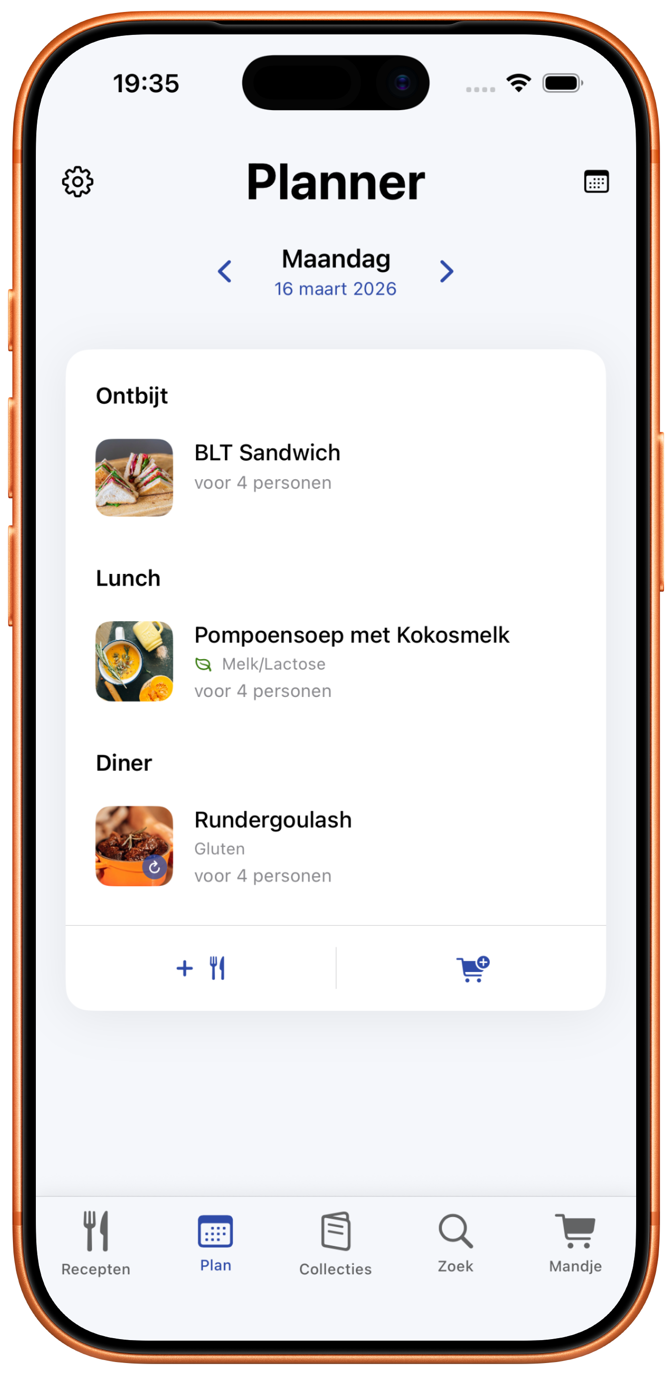 Maaltijdplanner in Mangflow